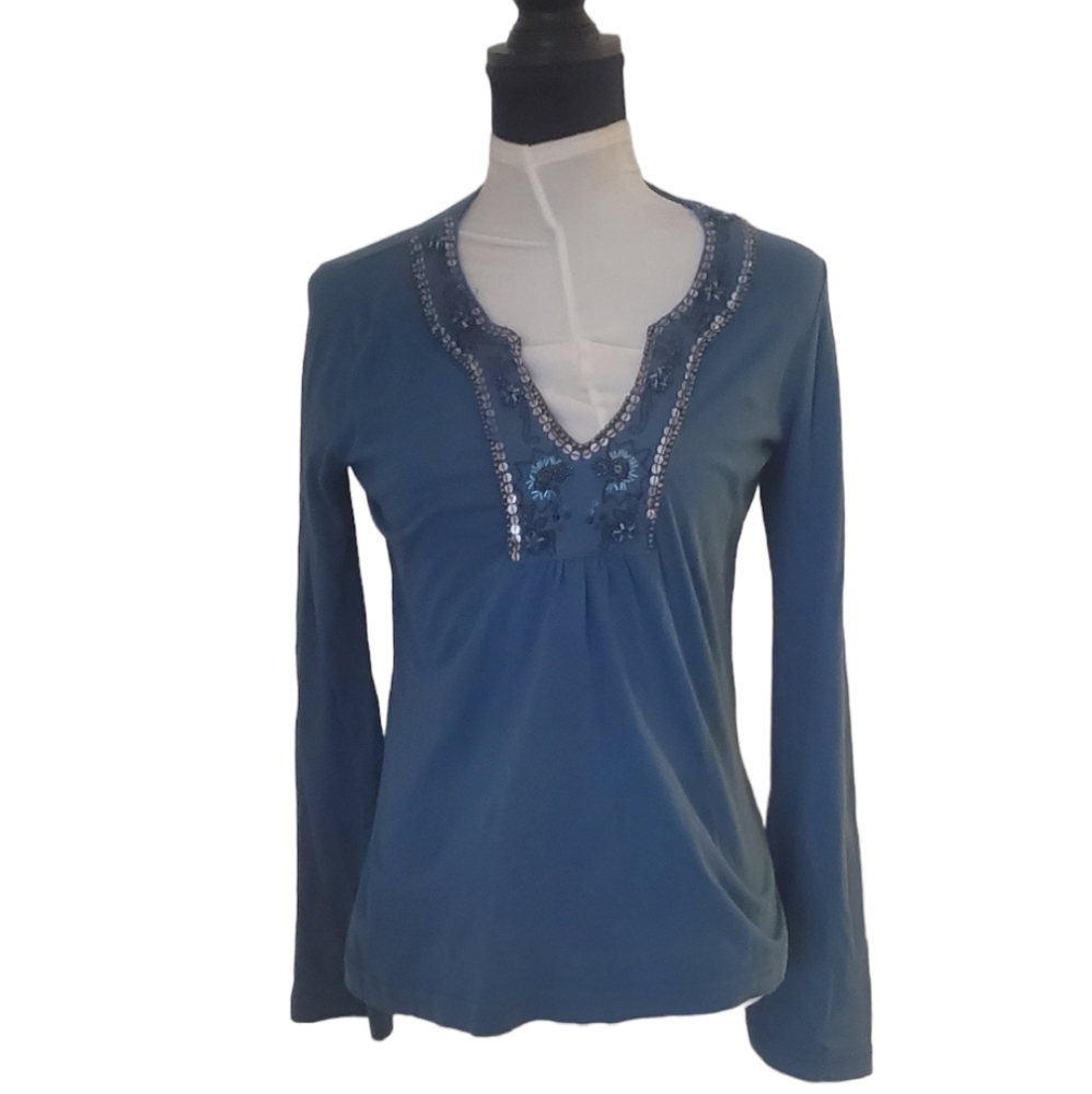 Esprit Applique Peasant Blouse